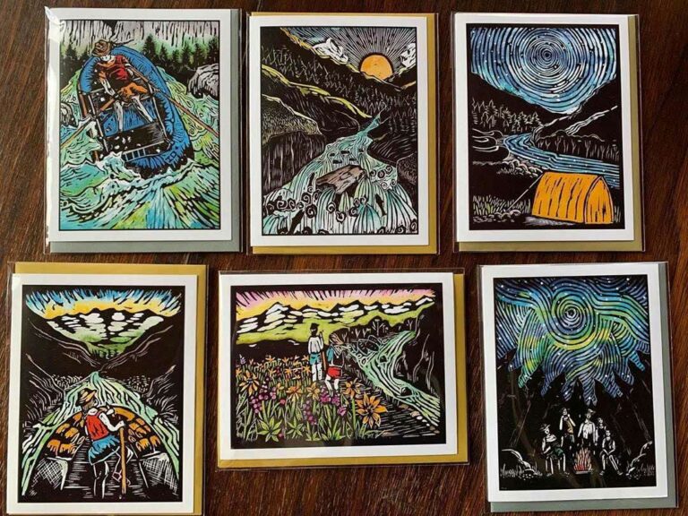 Creativity during Quarantine | Woodblock Prints of the Middle Fork Salmon River